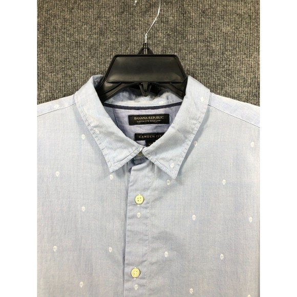 BANANA REPUBLIC Camden Fit Shirt Men's XL‎ Custom 078 Wash Short Sleeve Button - Picture 8 of 14